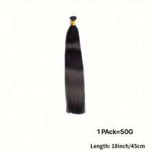 Extensiones de cabello natural negro liso con punta en I, extensiones de cabello pre unidas, extensiones de cabello humano con fusión recta, extensiones de cabello humano real con punta recta, color #1B - Natural Black - Ver 9