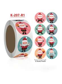 1 Roll Of Christmas Holiday Gift Sticker Labels,Christmas - Multicolor - View 8
