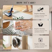 Thảm phòng tắm phong cách Bohemian, thảm trang trí chống trượt, thảm sợi nhỏ siêu thấm hút, thảm phòng tắm có thể giặt được, phù hợp cho phòng tắm, vòi sen, phòng giặt, màu trắng và xanh lá cây. - Nhiều màu - Xem 7