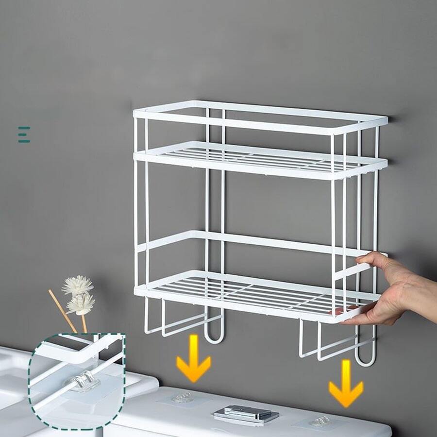 Estantería de almacenamiento para el baño que se coloca sobre el inodoro sin necesidad de perforaciones, organizador de baño para ahorrar espacio