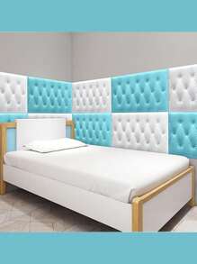 35cm*70cm 3D Embossed Foam Wallpaper With Imitation Leather Grain, Soft And Textured(Thickness 0.4cm/0.16in), Self-Adhesive Foam Wall Sticker, Reusable And Cuttable, Bedroom Decorative Background, Soundproof And Thickened Wall Covering, Bedside Soft Package, Waterproof, Moisture-Proof, Dust-Proof And Collision-Proof Sticker