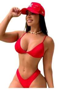 Gina Delta Wing Bikini With Padded Bra And Panty Set Various Colors - Đỏ - Xem 8