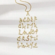 1 Stück Mode einfach Stil Damen Halskette mit golden Alphabet Anhänger Für Frauen