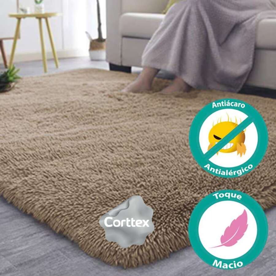 PREMIUM CORTTEX ORIGINAL HAIRY RUG LIVING ROOM BEDROOM - Mocha Brown - View 1