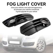 2PCS Front Bumper Grill Fog Light Lamp Covers Trim Fit For Audi Q5 2009-2012 - Black - View 2