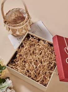 1pack Gift Filler Paper, Simple Plain Color Shredded Paper For Gift Box - Khaki - View 2