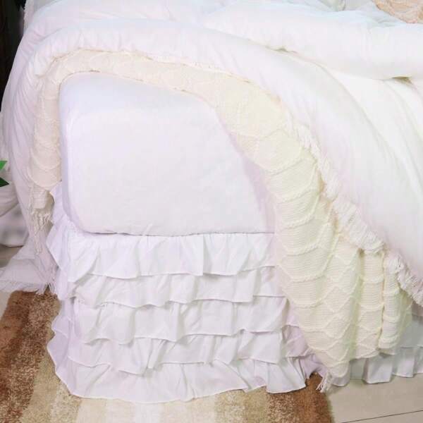 Solid Pleated Ruffled Bed Skirt - Dust Ruffle - All Sizes