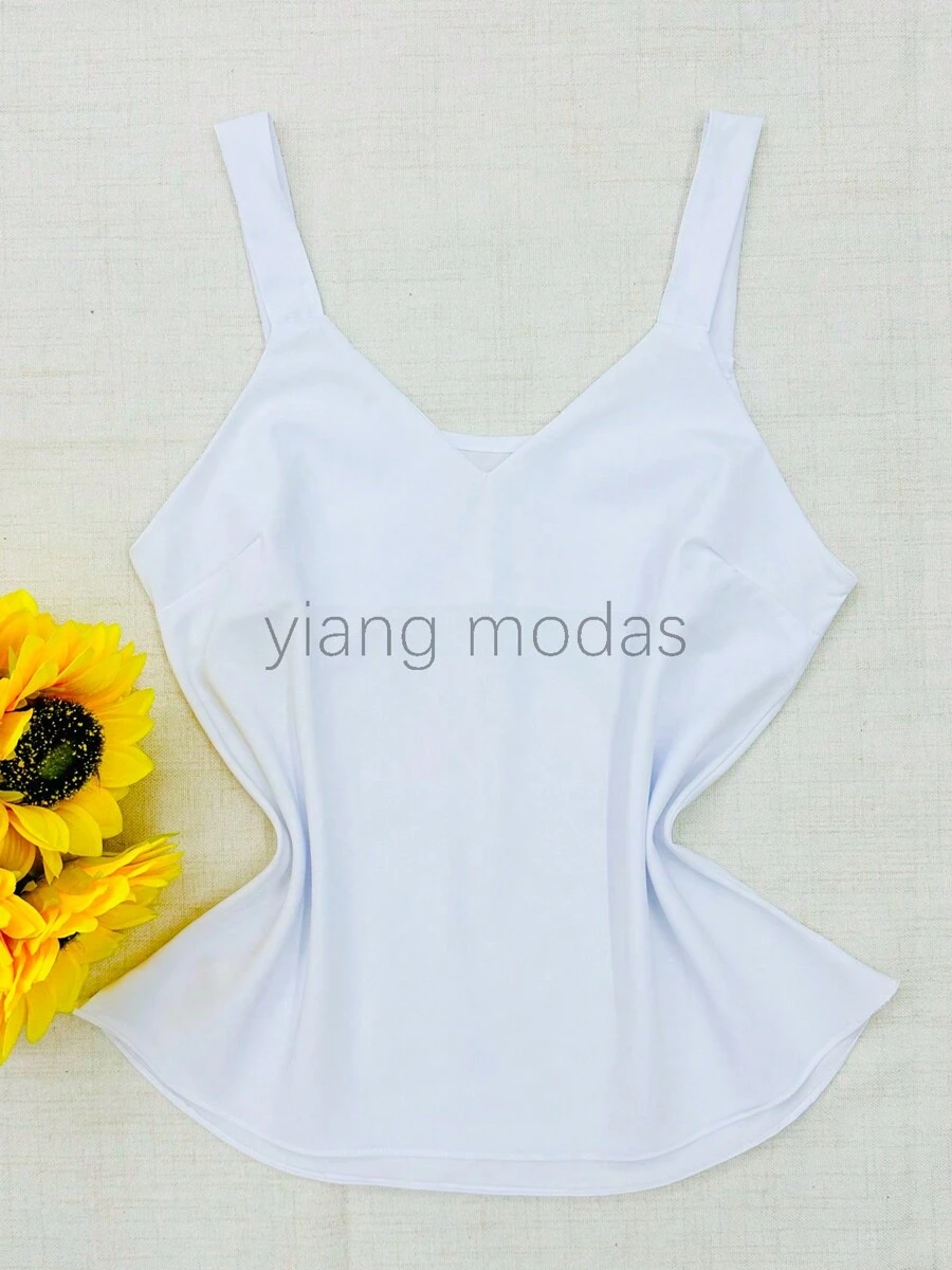 Thick Strap Tank Top Women's Fashion - 白色 - 查看 1