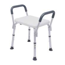 YUNRUX Duschstuhl mit Armlehnen, Duschhocker mit max. Tragfähigkeit von 150 kg, rutschfester Badesessel für ältere und behinderte Menschen, ergonomische Armlehnen, rutschfeste Füße, Badezimmerdekoration, Sommer, Rückkehr zur Schule