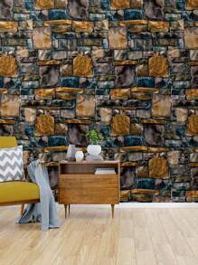 5 Meter Roll Of Self-Adhesive Rustic Stone Wallpaper Washable Bedroom Living Room Kitchen Bathroom - Mẫu 01 - Xem 3