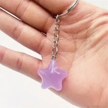 1 chaveiro criativo de estrela que brilha no escuro, adequado para bolsas e mochilas, presente perfeito para festas e aniversários, acessórios para carro, mochilas, acessórios para escola, cordão gótico fofo para bolsa Y2K com porta-identidade, acessórios para carro, pingentes para bolsa