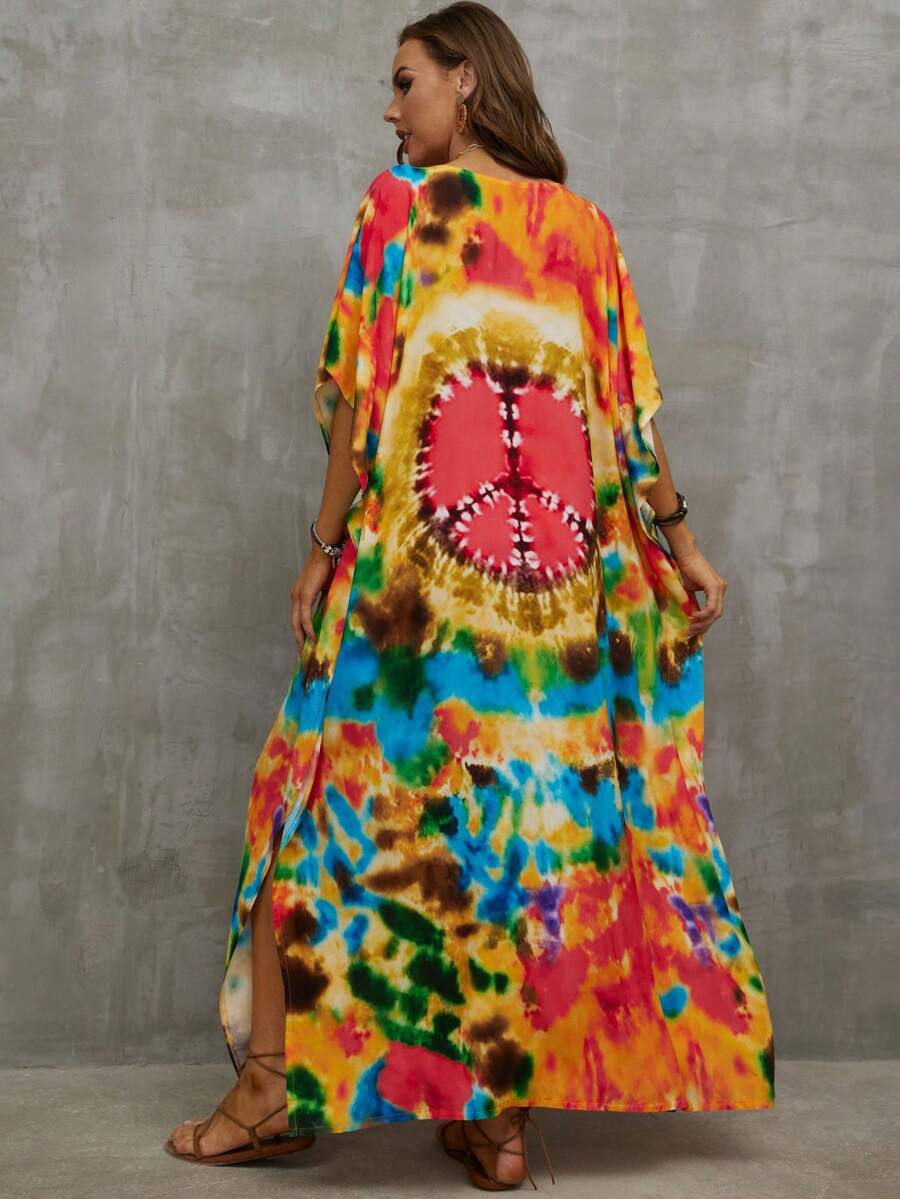 Plus Size Kaftan Beach Cover-Up Dresses For Women, Chic And Comfortable - 紅色 - 查看 1