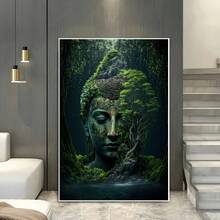 1 bức tranh trừu tượng Phật trong thiên nhiên và nghệ thuật trừu tượng Shiva, tranh sơn dầu hiện đại không khung, phù hợp để trang trí phòng khách phòng ngủ hiện đại, nghệ thuật treo tường - Nhiều màu - Xem 10