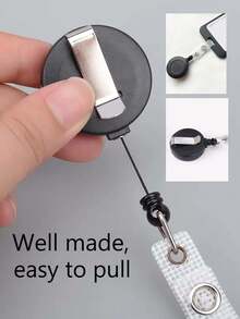 1 Chiếc Dây Đeo Đồng Hồ Bằng Da Đơn Giản Hiện Đại Màu Đen Kiểu Ngang Dễ Kéo Có Thể Thu Vào Huy Hiệu Làm Việc Giá Đỡ Thẻ Huy Hiệu Bao Da Thẻ Làm Việc Của Nhân Viên Bằng Nhựa Giá Đỡ Giấy Phép Đồ Dùng Học Sinh Đồ Dùng Văn Phòng Cho Giáo Viên - màu đen - Xem 3