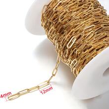 1 米/件不锈钢锤纹十字和椭圆形链条，镀金项链链，适合 DIY 珠宝制作，女士 - 不鏽鋼-1米 - 查看 5