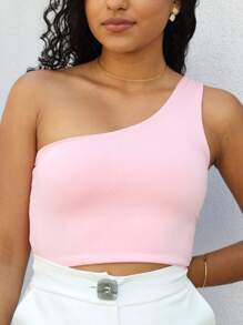 Kit 2 Women's Cropped Top Mula Manca One Strap Basic Suplex Lined Top - Màu Mù tạt vàng - Xem 5