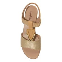 Usaflex Women's Casual Block Heel Sandal MM0801 - 金色 - 查看 3