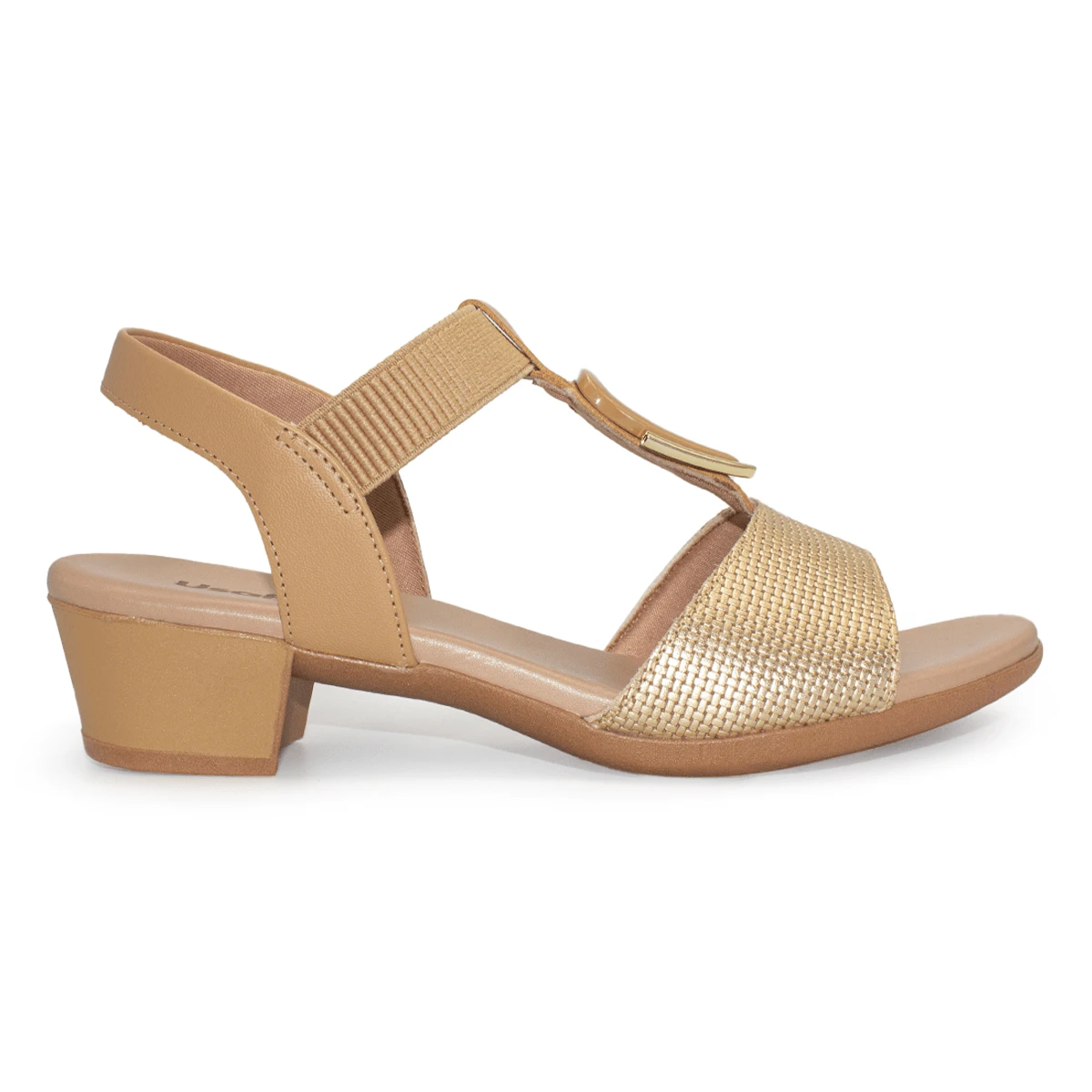 Usaflex Women's Casual Block Heel Sandal MM0801 - 金色 - 查看 1