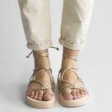 ZATTA Noely Tie-Up Sandal - Vàng - Xem 3