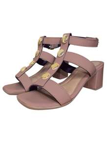Women's Block Heel Sandal With Large Modern Heel Detail Ref. 31/99 - 巧克力棕 - 查看 1