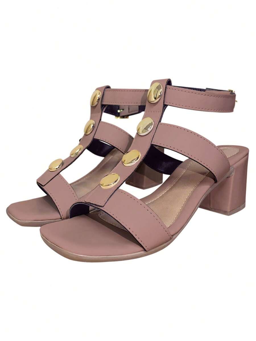 Women's Block Heel Sandal With Large Modern Heel Detail Ref. 31/99 - 巧克力棕 - 查看 1