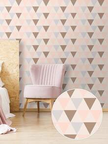 5 Meter Roll Of Self-Adhesive Pastel Triangles Wallpaper Washable Bedroom Living Room Kitchen Bathroom - Mẫu 01 - Xem 1