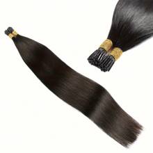 Extensiones de cabello natural negro liso con punta en I, extensiones de cabello pre unidas, extensiones de cabello humano con fusión recta, extensiones de cabello humano real con punta recta, color #1B - Natural Black - Ver 5