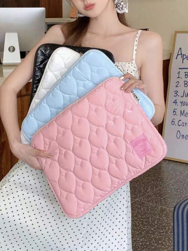 Sweet Heart Embroidered Laptop Bag Compatible With MacBook 13inch 14inch 15inch 15.6inch 10inch 11inch Tablet Bag Lightweight Laptop Clutch Bag