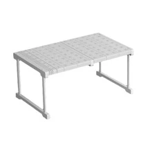 可调节通用搁板收纳架，日常休闲家居收纳架 - 白色 47x24cm - 查看 1