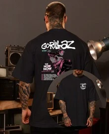 Camiseta Unissex Básica Damon Jamie Remi Rock Banda Gorilaz - Preto - Visão 1
