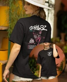 Camiseta Unissex Básica Damon Jamie Remi Rock Banda Gorilaz - Preto - Visão 2