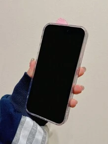 High-End European & American Style 3D Crystal Bow & Laser Leopard Print Phone Case Compatible With IPhone 16 Pro Max/16 Pro/16 Plus/16/15 Pro Max/15/14/13/12 Pro/11 Pro Max/17 Pro Max, 17 Pro, 17, 17 Air Smartphones - Red - View 4