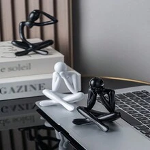 1 件极简主义抽象思想家人物塑料工艺品可爱小装饰品，随机发货，适合客厅最佳礼物 - 彩色 - 查看 8