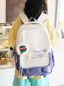 Nylon Notebook Backpack Chooser Waterproof Large Capacity Unisex - Violet Purple - View 3