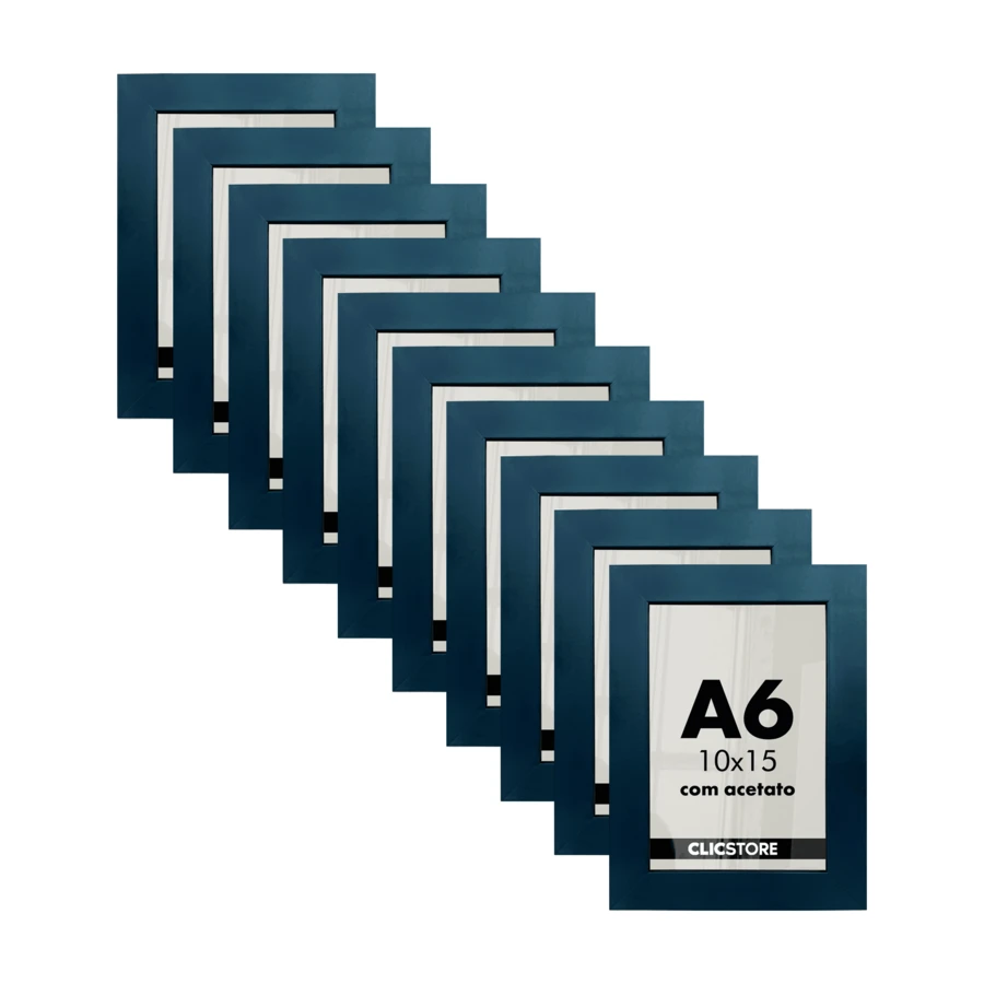Kit 10 Frames 10x15cm With Acetate And Background For Decorative Wall Photos Certificate - 黑色 - 查看 1
