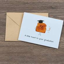 1PC,Funny Graduation Card, Graduation Card For Him And Her, Graduation Pun Card, A Little Toast To Your Graduation