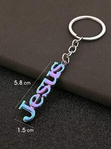 1pc English Letter Car Key Chain Pendant Bag Charm Metal Small Accessory - Multicolor - View 3
