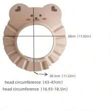 INS風格嬰兒熊熊沐浴帽，可調節兒童熊熊防水耳保護沐浴帽，洗髮護罩