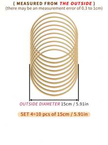 10 piezas de atrapasueños beige con decoración de plumas, decoración colgante para boda al aire libre, aro de bambú para carillón de viento, decoración de estilo mori para pared del hogar y dormitorio, regalo y decoración para Halloween y Navidad