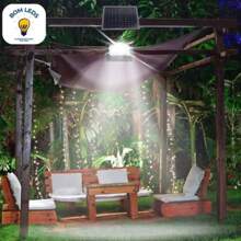 Refletor Solar led 200W Luz Branca 6500k Economico Com Alta Capacidade De Iluminação Holofote Potente Com Controle Remoto - Preto - Visão 3