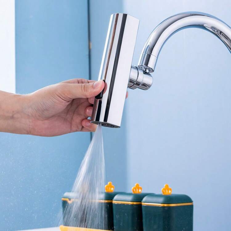 1pc Multi-Function Faucet Adapter, Suitable For Bathroom Sink Faucet, Kitchen Sink Faucet Replacement Parts, Household Essential + 5pcs Faucet Adapters - Silver - View 8