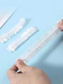 50/100 Mũ tắm dùng một lần, Mũ trùm tóc bằng nhựa trong suốt, Mũ tắm chống thấm nước cho nữ, Phụ kiện thiết yếu khi đi du lịch khách sạn, Sản phẩm chăm sóc và làm sạch tóc dưỡng ẩm sâu - Nhiều màu - Xem 11