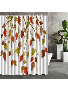 1 件树枝和树叶图案涤纶防水数码印花浴帘、浴室隔断、防雾防霉窗帘 - LB1451 - 查看 6