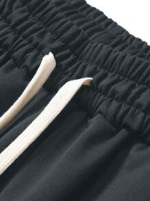 5pcs Classic Solid Color Casual Sports Jogger Sweatpants For Men, Drawstring Elastic Waist Harem Trousers, Vintage Basic Long Jogger Sweatpants For Outdoor, Running, Spring & Autumn