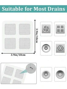 Drain Strainer Cover For Hair Stopper, Disposable Shower Drain Hair Catcher, Disposable Hair Catchers For Shower, Floor Sink Strainer Filter Mesh Stickers, Hair Stopper For Bathroom Bathtub, Bathroom Accessories Home Bathroom Decor Summer Back To School