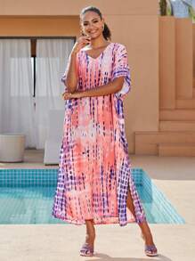 Kaftan For Women Plus Size Bathing Suit Cover Up Batwing Dress Loose Fit Moroccan Caftan Mumu Dresses For Women