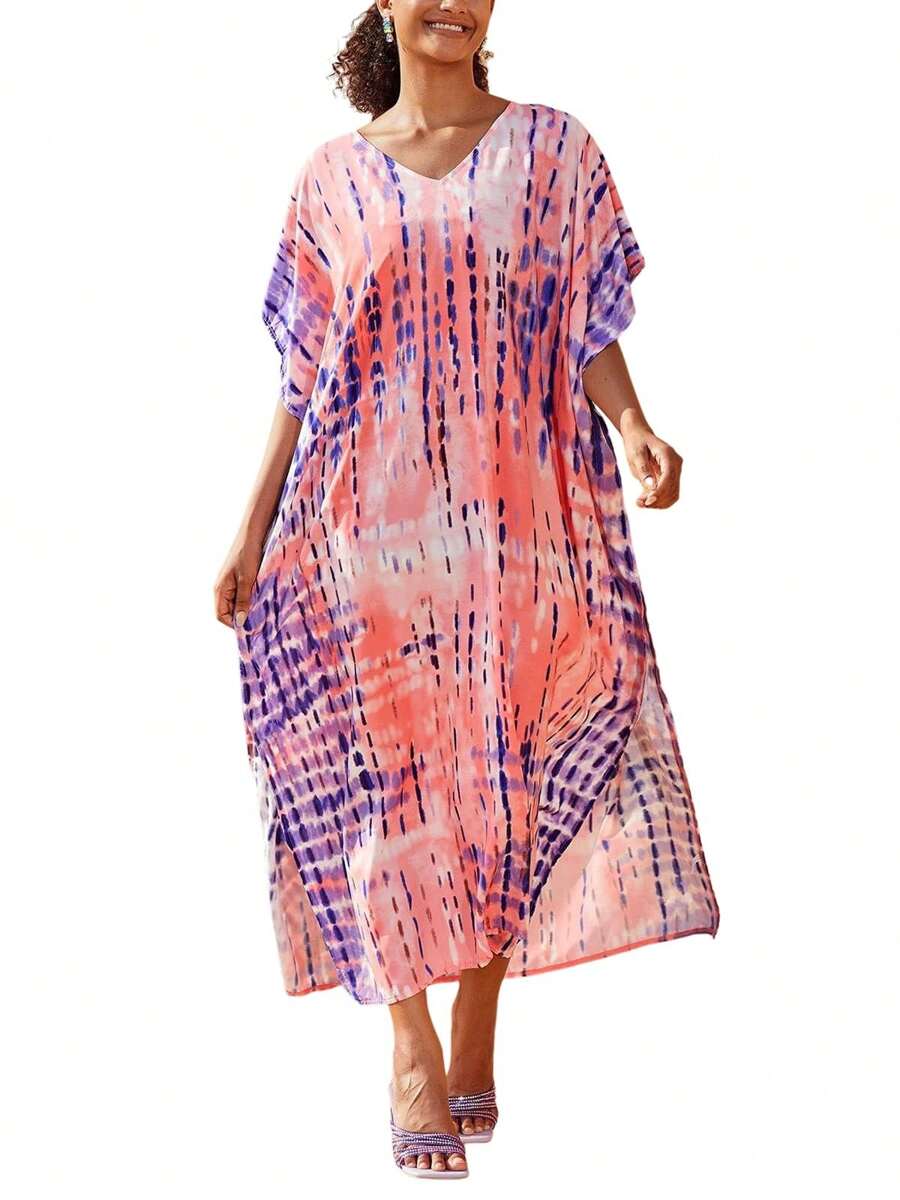 Kaftan For Women Plus Size Bathing Suit Cover Up Batwing Dress Loose Fit Moroccan Caftan Mumu Dresses For Women
