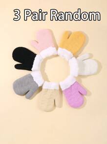 3 件装婴儿手套防抓手套婴幼儿柔软手套适合 0-12 个月男童女童 - 彩色 - 查看 6