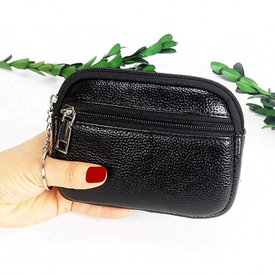 Châu Âu và Hoa Kỳ Retro Thời Trang Mini Purse Hàng Ngày Xách Tay Da PU Vải Vải Họa Tiết Ví Cầm Tay Không Thấm Nước Sinh Nhật - màu đen - Xem 1