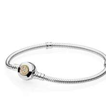 Bestselling S925 Sterling Silver Gold Color Chrysanthemum & Snake Bone Bracelet, Suitable For DIY Bracelet, Fashion Jewelry Gift For Women